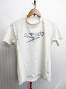 SPEEDO　スピード　半袖ラッシュガード　メンズM　白　半袖サーフシャツ ハイネック マリンシャツ スイムシャツ 海 プール 水遊び　08221