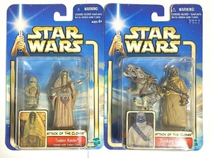 STAR WARS スター・ウォーズ DX フィギア ATTACK OF THE CLONES Tusken Raider Female with Tuskene Child & Tusken Raider with Massilf