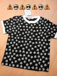 新品★ ドクロ　スカルがいっぱい　半袖Tシャツ　　110 黒