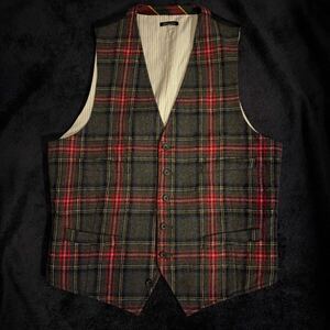 J.CREW ベスト Mサイズ タータンチェック VEST ex ブルックスブラザーズ POLO ラルフローレン バーバリー トラッド アイビー 