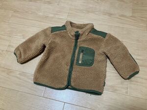 USED★babyGAP【ボアジャンパー】18-24month/ブラウン×カーキ/男女兼用