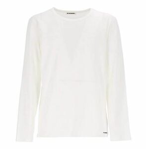 ジルサンダー （JIL SANDER） ジルサンダー+ ロゴ クルーネック 長袖 Tシャツ J47GC0013 Lサイズ ホワイト ウェア メンズ（新品）