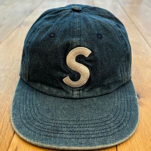 【希少】Supreme Washed Denim S Logo 6-Panel indigo Cap 17SS シュプリーム ウォッシュド デニム Sロゴ 6パネル キャップ インディゴ