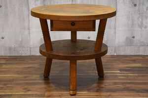 DDK97 KAKI CRAFT FURNITURE カキキャビネット サイドテーブル カフェテーブル 無垢材 接ぎ 蝶チギリ 富山 カキCABINETMAKER 年代物