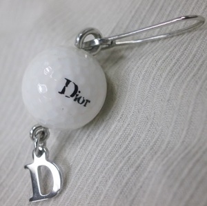 片方のみ★Christian Dior ゴルフボール型 ピアス★クリスチャンディオール アクセサリー