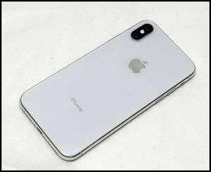 デモ機 iPhoneX 64GB シルバー 3D099J/A A1902 (au 〇判定) バッテリー状態 100% 液晶焼き付き