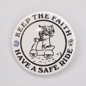 Button badge 40mm scooter cat 缶バッジ スクーターキャット Vespa Lambretta ベスパ ランブレッタ 50S 100 ET3 GTR RALLY PX200E 160GS