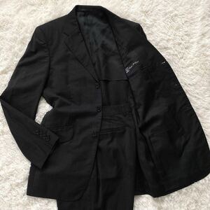 1円〜 【美品・高級イタリア生地】Paul Smith London ポールスミスロンドン CERRUTI チェルッティ ウール チャコールグレー Lサイズ 190