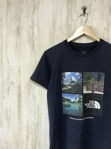 193☆【グラフィックプリントTシャツ】THE NORTH FACE ノースフェイス 紺 M