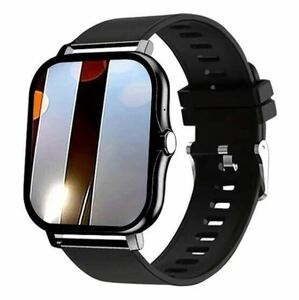 【売れてます】最新型 新品 スマートウォッチ 黒 Bluetooth GPS 健康管理 スポーツ 生活防水 通話機能付き シリコン ラバー ベルト 腕時計 