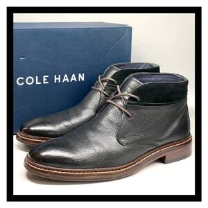 COLE HAAN [コールハーン] チャッカブーツ ショートブーツ シボレザー スエード 切替 コンビ ブラック 黒 US7 25cm 革靴 シューズ ビジネス