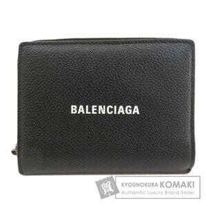 BALENCIAGA バレンシアガ 650879 ロゴ 二つ折り財布（小銭入れあり） レザー レディース 中古