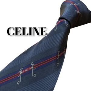 ★CELINE★　セリーヌ　ネイビー系　ストライプ　スペイン製　C0315-3