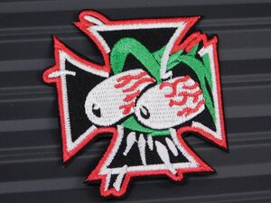 ◆送料\110◆【Rat Fink・ラットフィンク／目玉飛び出し！】※《アイロン刺繍ワッペン》　アメリカン雑貨　刺繍ワッペン　アイロンワッペン