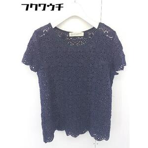 ◇ BEAUTY & YOUTH UNITED ARROWS レース 半袖 Tシャツ カットソー ネイビー系 レディース