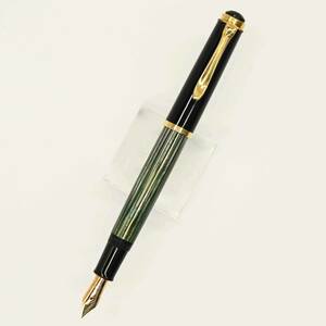 2401 万年筆 ペリカン #400 グリーンストライプ PELIKAN　ピストンフィラー　14k F 細字　ドイツ　ヴィンテージ