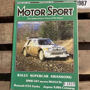 B1819　1987　「MOTOR SPORT」モータースポーツ 英国 　旧車雑誌　英国車 古本　雑誌 旧車　ビンテージ　自動車 クラシックカー