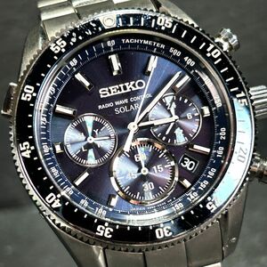 美品 SEIKO セイコー PROSPEX プロスペックス スピードマスター SBDM011 腕時計 電波ソーラー アナログ カレンダー チタニウム 動作確認済