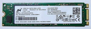 M.2 SSD 2280 SATA 256GB Micron 使用時間 526時間 動作確認済み 送料無料