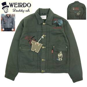 【B3130】【新品】【完売品】WEIRDO GLADHAND　ウィアード グラッドハンド コットンツイルジャケット PEACE LOVE-JACKET WRD-21-SS-02