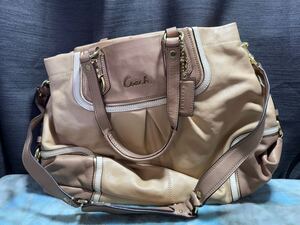 コーチ COACH 2WAY ハンドバッグ ショルダーバッグ バッグ 2way レザー ベージュ 1211E