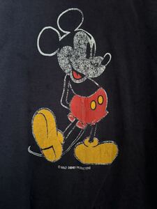 ミッキーマウスTシャツ　ディズニー　ビンテージ　L 黒　USA製