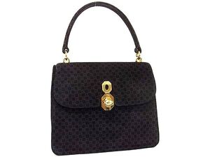 1円 ■美品■ GUCCI オールドグッチ ヴィンテージ スエード 総柄 ワンハンドル ハンドバッグ レディース ネイビー系×ブラウン系 BI8636