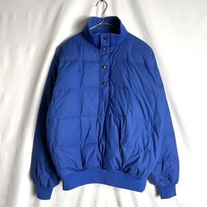 80s Eddie Bauer ナイロン スナップ ダウン プルオーバー ジャケット M-L ブルー 青 エディーバウアー 90s オールド ビンテージ