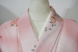 小紋 着物 袷 花 洗える着物 身丈153cm 裄丈66 cm ★ kb-6359 桜庭呉服店