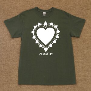 送料無料 新品 ZEMAITIS T-SHIRTS HEART GRN M ゼマイティス 半袖 Tシャツ メンズ Mサイズ グリーン GREEN 緑 コットン100% ロックT ハート