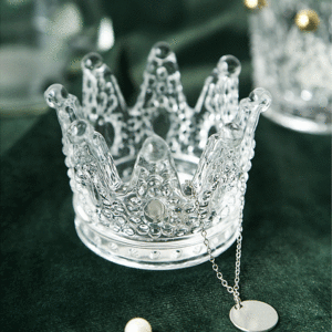 王冠型のアクセサリースタンド キャンドルホルダー おしゃれ かわいい インテリア おすすめ ジュエリーボックス ネックレス掛け ガラス製