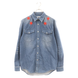 GIVENCHY ジバンシィ 17AW STAR PATCH DENIM SHIRT スターパッチデニムシャツ ブルー 17F 0907 479