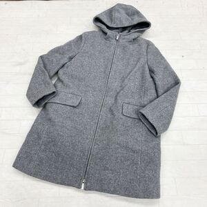 1523◎ UNITED ARROWS ユナイテッドアローズ トップス コート ボア ライナー付き カジュアル フルジップ グレー レディース36