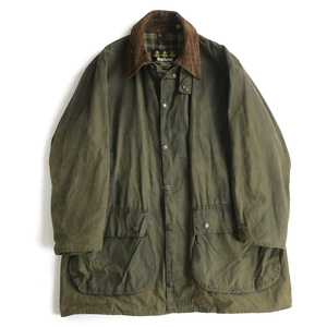 90s イングランド製 Barbour バブアー BORDER オイルドジャケット オリーブ48(XL) ボーダージャケット