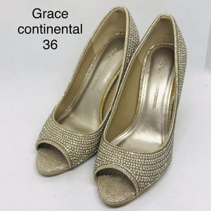 【GRACE CONTINENTAL】スパンコール　オープントゥ　美品！式！