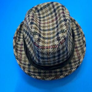 ★送料無料A★　Harris Tweed ハリスツイード 帽子 ハット ウール　ハット　hat　 WOOL　100%　毛 古着 used　日本製　made　in　Japan