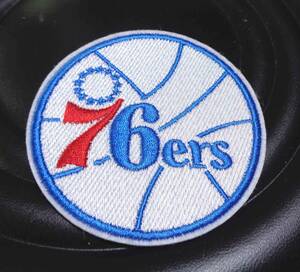 白青赤（円形）■新品NBAフィラデルフィア・セブンティシクサーズ　Philadelphia 76ersワッペン◆バスケットボール◎アメリカ　　スポーツ