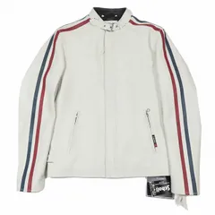 ショット SCHOTT SHEEP CLASSIC RACER JACKET シングルライダース ジャケット ブルゾン ジップアップ S 白系 アイボリー 3111063/3 メンズ