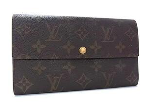 1円 LOUIS VUITTON ルイヴィトン M61725 モノグラム ポシェット ポルトモネクレディ 二つ折り 長財布 ウォレット ブラウン系 FL3420