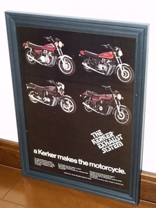 1978年 USA 洋書雑誌広告 額装品 KERKER カーカー (A4size) / 検索用 KZ1000 Z1000 CB750 GS750 XS750 GX750 店舗 ガレージ ディスプレイ 