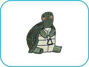 ES25 アップリケ 刺繍 カメ 亀 かめ トライアングル 楽器 ハンドメイド 材料 手芸 服飾 可愛い 生き物 デザイン アイロン ワッペン 動物