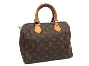 1円 LOUIS VUITTON ルイヴィトン M41528 モノグラム スピーディ25 ハンドバッグ ミニボストン トート レディース ブラウン系 FL3247