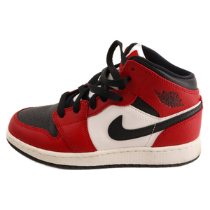 NIKE ナイキ AIR JORDAN 1 MID GS 554725-069 エアジョーダン1 ジムレッド ミッドカットスニーカー US4Y/23cm ホワイト/レッド/ブラック