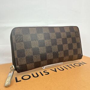 n679 1円 ルイヴィトン LOUIS VUITTON ダミエ 長財布 ジッピー ラウンドファスナー N41661 シリアルナンバー CA2122 男女兼用