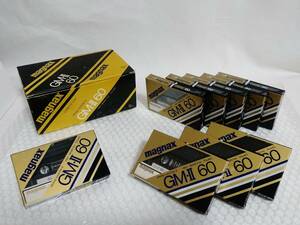 未開封+廃盤品+輸送箱　AMPEX　magnax　GM-Ⅱ 60 ×9本　GRAND MASTER-Ⅱ　HIGH POSITION TYPEⅡ　アンペックス　カセットテープ
