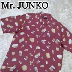 90s Mr. JUNKO 臙脂 アロハ シャツ 総柄 ミスタージュンコ
