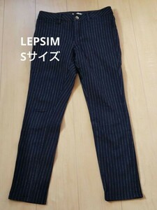 美品■LEPSIM レプシィム■ストレッチ ストライプ柄 スリムパンツ■S