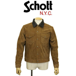 Schott (ショット) 4250006 SUEDE SHORT HORN JACKET スエード ショート ホーン レザージャケット 50(386) CAMEL L