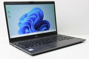 1円スタート ノートパソコン Windows11 富士通 LIFEBOOK U938 第7世代 Core i5 SSD128GB メモリ4GB Wi10 13.3 カメラ 軽量799g