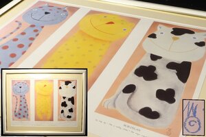 真作保証 マッケンジー・ソープ 「猫」 アートポスター 約77.6×99cm 箱 絵画 書画 骨董品 美術品 1276tbez